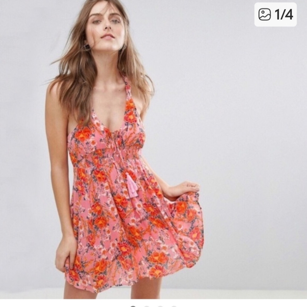 Free People Floral Halter Dress
